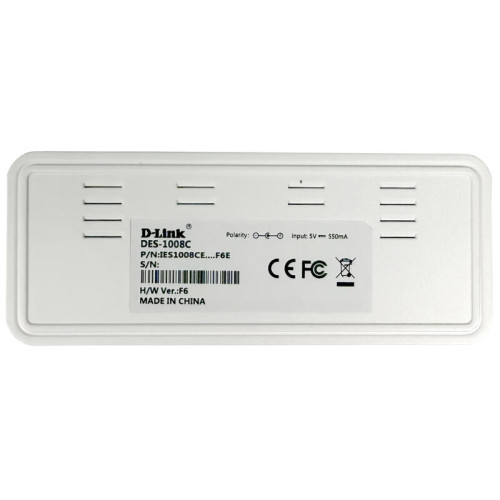 Коммутатор/ DES-1008C Коммутатор, 8x100Base-TX, корпус пластик