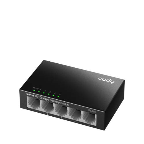 Коммутатор/ 5-Port 10/100 Mbps Desktop Switch, 5 10/100M RJ45 Ports, Loop Detection, Metal Case, Power Saving, Plug & Play