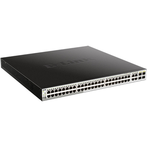 Коммутатор/ DGS-1210-52MP/FL Managed L2 Switch 48x1000Base-T PoE, 4xCombo 1000Base-T/SFP, PoE Budget 370W, Surge 6KV, CLI Коммутатор/ DGS-1210-52MP/FL Managed L2 Switch 48x1000Base-T PoE, 4xCombo 1000Base-T/SFP, PoE Budget 370W, Surge 6KV, CLI