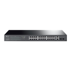 Сетевой коммутатор/ 28-port Easy Smart switch with 24 PoE+ ports, 26 10/100/1000 Mbps RJ45 ports and 2 independent SFP slots