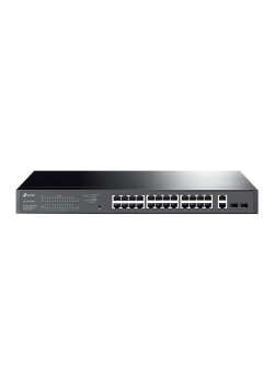 Сетевой коммутатор/ 28-port Easy Smart switch with 24 PoE+ ports, 26 10/100/1000 Mbps RJ45 ports and 2 independent SFP slots