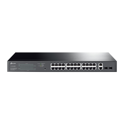 Сетевой коммутатор/ 28-port Easy Smart switch with 24 PoE+ ports, 26 10/100/1000 Mbps RJ45 ports and 2 independent SFP slots