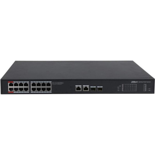 Коммутатор Dahua DH-PFS3220-16GT-240 (L2) 18x1Гбит/с 2SFP 16PoE 240W неуправляемый