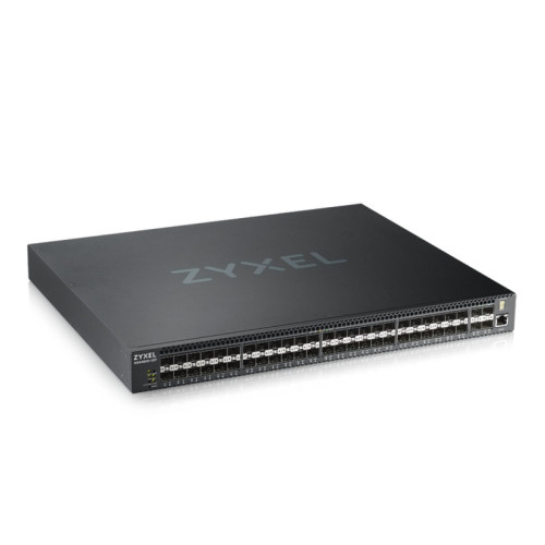 Коммутатор/ ZYXELXGS4600-52F AC L3 Managed Switch, 48 port Gig SFP, 4 dual pers. and 4x 10G SFP+, stackable, dual PSU AC Коммутатор/ ZYXELXGS4600-52F AC L3 Managed Switch, 48 port Gig SFP, 4 dual pers. and 4x 10G SFP+, stackable, dual PSU AC