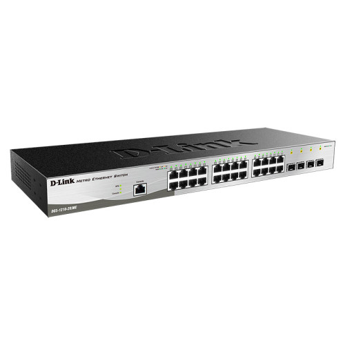 Коммутатор/ DGS-1210-28/ME/P/B Managed L2 Metro Ethernet Switch 24x1000Base-T, 4x1000Base-X SFP, Surge 6KV, CLI, RJ45 Console, RPS, Dying Gasp, power supply unit with UPS function Коммутатор/ DGS-1210-28/ME/P/B Managed L2 Metro Ethernet Switch 24x1000Base-T, 4x1000Base-X SFP, Surge 6KV, CLI, RJ45 Console, RPS, Dying Gasp, power supply unit with UPS function
