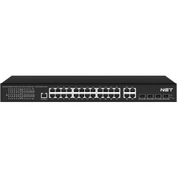 Управляемый L2 PoE коммутатор Gigabit Ethernet на 24 RJ45 PoE + 4 x GE Combo Uplink порта. Порты: 24 x GE (10/100/1000 Base-T) с поддержкой PoE (IEEE 802.3af/at), 4 x GE Combo Uplink (RJ45 + SFP). Соответствует стандартам PoE IEEE 802.3af/at.  Автоматичес