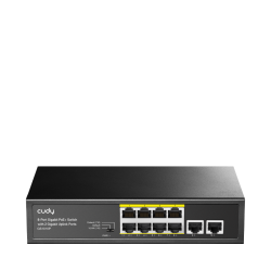 Коммутатор/ 8 RJ-45 10/100/1000M PSE ports +2 RJ45 10/100/1000  Uplink Port Unmanaged PoE+ Switch 120W, CCTV/VLAN mode support, long distance:250M at CCTV mode.  802.3af/at standard,  Aternative 1/2(+),3/6(-), Rack-mountable Steel Case, Watchdog, 120W int