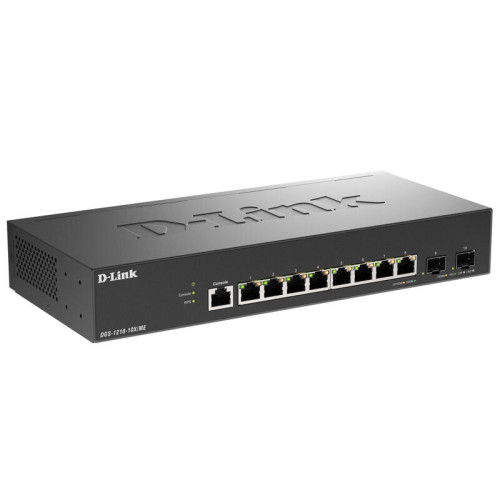 Коммутатор/ Управляемый L2 коммутатор, 8x1000Base-T, 2x10GBase-X SFP+, защита от статического электричества до 6 кВ, CLI, консольный порт RJ-45, RPS, поддержка Dying Gasp