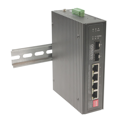 Коммутатор/ OSNOVO SW-80402-I Промышленный PoE коммутатор Gigabit Ethernet на 4GE PoE + 2 GE SFP порта. Порты: 1 xGE (10/100/1000Base-T) с PoE BT (до 90W) + 3xGE (10/100/1000Base-T) с PoE (до 30W) + 2xGE SFP (1000Base-X). Соответствует стандартам PoE IEEE