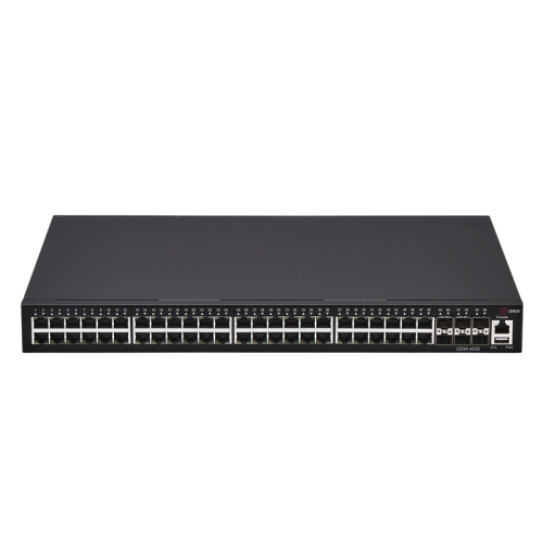 Коммутатор/ Управляемый коммутатор  уровня L3 с поддержкой PoE 802.3af/at, 48 портов 10/100/1000BASE-T, 6 портов 10GbE SFP+, консольный порт, 2 слота для установки сменных БП на задней панели