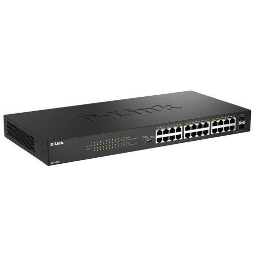 Коммутатор/ Конфигурируемый PoE-коммутатор, 24x1000Base-T PoE, 2x1000Base-X SFP, PoE-бюджет 240 Вт, дальность PoE до 250 м, DIP-переключатель, корпус металл