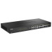 Коммутатор/ Конфигурируемый PoE-коммутатор, 24x1000Base-T PoE, 2x1000Base-X SFP, PoE-бюджет 240 Вт, дальность PoE до 250 м, DIP-переключатель, корпус металл