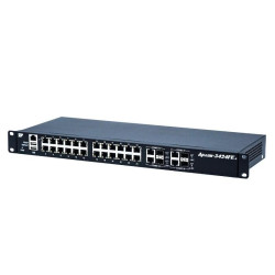 24xFE, 4xGE Combo (RJ-45 / SFP), PoE+, 370 Вт; AC; исполнение 19'', стекируемый