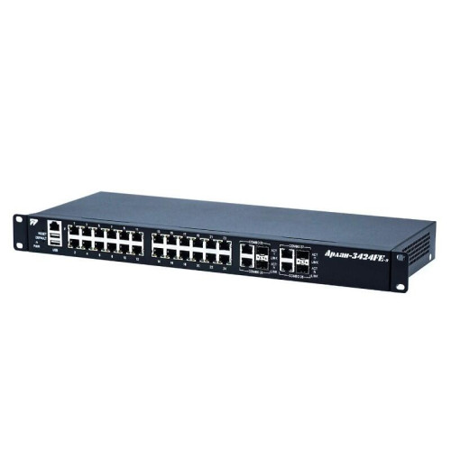 24xFE, 4xGE Combo (RJ-45 / SFP), PoE+, 370 Вт; AC; исполнение 19'', стекируемый