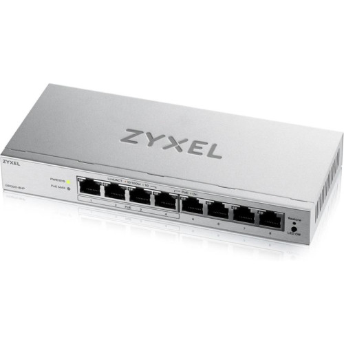 Коммутатор Zyxel GS1200-8HPV3-EU0101F (L2) 8x1Гбит/с 4PoE+ 68W управляемый