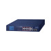 коммутатор/ PLANET GSD-1222VHP 8-Port 10/100/1000T 802.3at PoE + 2-Port 10/100/1000T + 2-Port 1000SX SFP Gigabit Switch with smart color LCD (120W PoE Budget, Standard/VLAN/Extend mode, PoE Budget, bandwidth control, PD alive check setup over LCD )