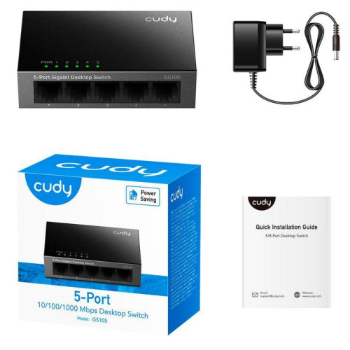 Коммутатор CUDY 5-Port Gigabit Metal  Switch 8-Port Gigabit Ethernet Switch, 8 10/100/1000M RJ45 Ports, IGMP Snooping, Loop Detection/Prevention, 802.1p/DSCP QoS, Desktop Metal Case, Power Saving, Plug & Play, Wall-Mount