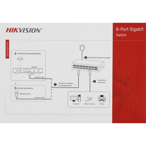 Коммутатор Hikvision DS-3E0508D-O 8x1Гбит/с