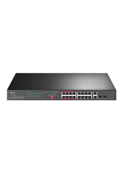 Коммутатор/ 16-Port PoE+ Switch, 16 10/100Mbps RJ45 Ports, 2 Combo RJ-45/SFP Slots, 192W PoE Power