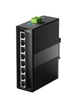 Промышленный коммутатор/ 8-Port 10/100M Aluminum Industrial Switch, 8 10/100M Ports, Din-Rail& Wall mounts installation, Din-rail design, Power supply: DC 9.6~57Vwork temperature:-40°C-75°C, Power Adapter Not Included