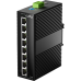Промышленный коммутатор/ 8-Port 10/100M Aluminum Industrial Switch, 8 10/100M Ports, Din-Rail& Wall mounts installation, Din-rail design, Power supply: DC 9.6~57Vwork temperature:-40°C-75°C, Power Adapter Not Included