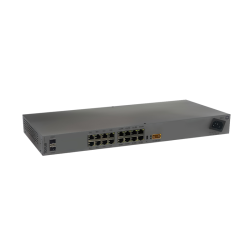 Коммутатор/ L3 управляемый коммутатор TORUS S1-1-16P, 16х10/100/1000 Mbps RJ45, 2x 10 GbE SFP+ , PoE 802.3af/at, Passive PoE 24-48v, Консольный порт USB Type C, 16к MAC-адресов, 1 встроенный БП, AC: 90–260 В, 50–60 Гц DC: 36-57 B