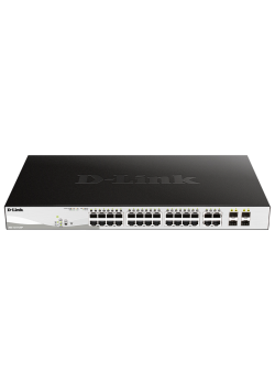 Коммутатор/ Управляемый L2 PoE-коммутатор, 24x1000Base-T PoE, 4xCombo 1000Base-T/SFP, PoE-бюджет 193 Вт, защита от статического электричества до 6 кВ, CLI