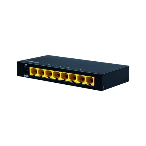 Unmanaged switch, 8x1000Base-T, metal case