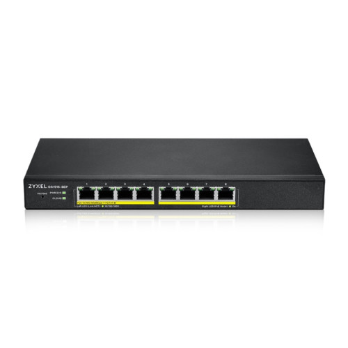 Коммутатор/ Zyxel NebulaFlex GS1915-8EP Hybrid Smart L2 PoE+ Switch, 8xGE PoE+, Silent (No Fan), 60W PoE Budget, Standalone/Cloud Management