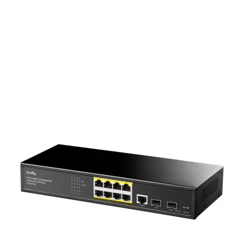 Коммутатор/ 8-Port Layer 2 Managed Gigabit PoE+ Switch with 2 Gigabit SFP Slots, 120W Коммутатор/ 8-Port Layer 2 Managed Gigabit PoE+ Switch with 2 Gigabit SFP Slots, 120W