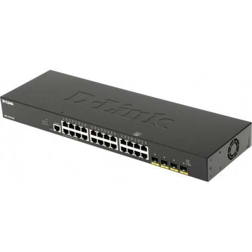 Коммутатор/ DGS-1250-28X Smart L2 Switch 24x1000Base-T, 4х10GBase-X SFP+, CLI, RJ45 Console