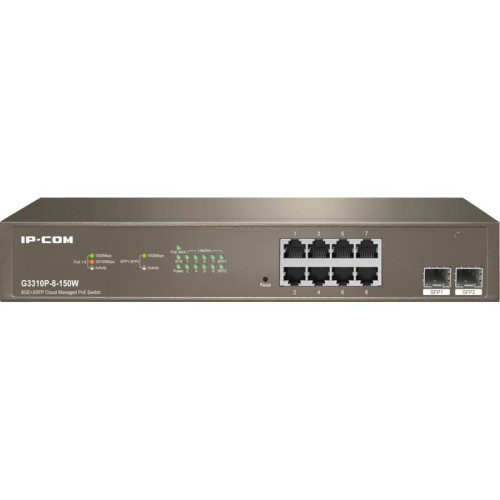Коммутатор IP-Com G3310P-8-150W (L2) 8x1Гбит/с 2xКомбо(1000BASE-T/SFP) 2SFP 8PoE 130W управляемый