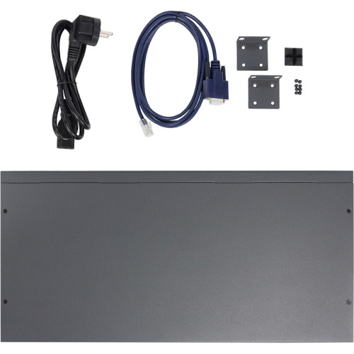 Управляемый L3 коммутатор, 24x1000Base-T, 4x10GBase-X SFP+, консольный порт RJ-45, комплект для установки в 19