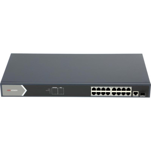 Коммутатор Hikvision DS-3E0518P-E 17x1Гбит/с 1SFP 16PoE+ 230W неуправляемый