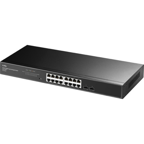 Коммутатор/ 16-Port Gigabit Light Managed Switch, 16 Gigabit RJ45 Ports, 2 Gigabit SFP ports, VLAN/Extend working mode DIP switch, Local management via Web GUI, support STP/RSTP, 802.1ab LLDP, Loop Detection, QoS, VLAN, SNMP, IGMP Snooping, DHCP Snooping,