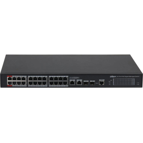 28-Port Managed Desktop Gigabit Switch with 24-Port PoE