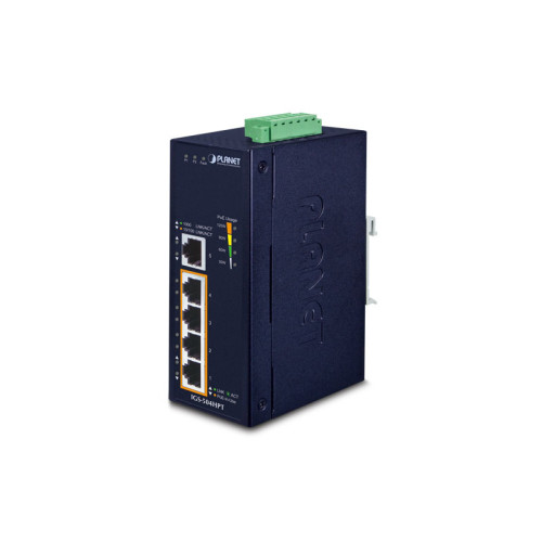 коммутатор/ PLANET IP30 5-Port Gigabit Switch with 4-Port 802.3AT POE+ (-40 to 75 C)