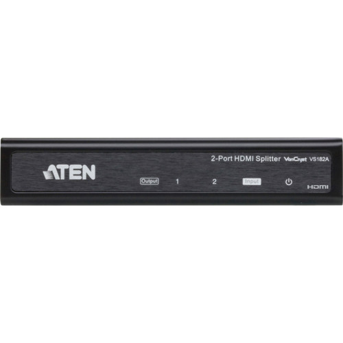 Разветвитель, электрон., HDMI, 1> 2Устройства,  20 метр.(24AWG)/15 метр.(28AWG), F, без шнуров, Б.П. 220> 5.3V, (до 1920x1200 60Hz HDMI 1.3b/HDCP 1.1 HDTV 480p/720p/1080i/1080pкаскад до 3-хУровней)  [VS182]/ 2 PORT HDMI Splitter W/1.8M W/230V ADP