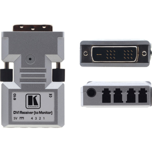 Передатчик и приемник сигнала DVI по волоконно-оптическому кабелю; кабель 4LC, многомодовый, без HDCP, до 500 м [94-0000610]