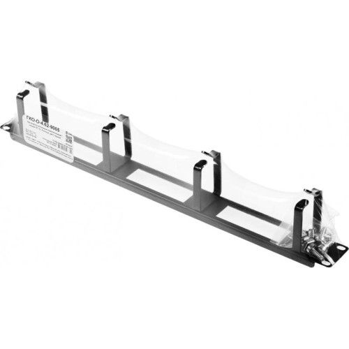 Кабельный органайзер горизонтальный ЦМО ГКО-О-4.62-9005 односторонний кольца 1U шир.:19