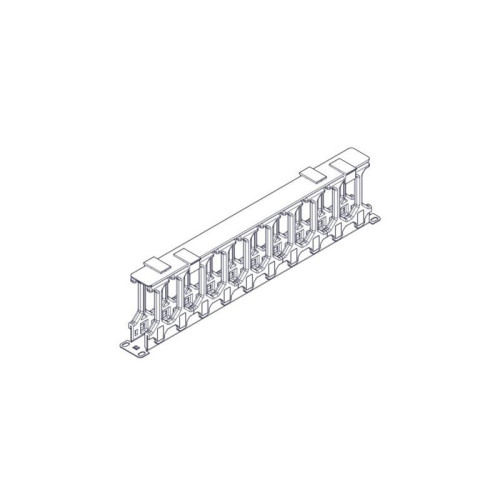 Horizontal cable organizer Systeme Electric, Excelente series, 1U, plastic fingers, with cover