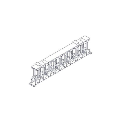 Horizontal cable organizer Systeme Electric, Excelente series, 1U, plastic fingers, with cover