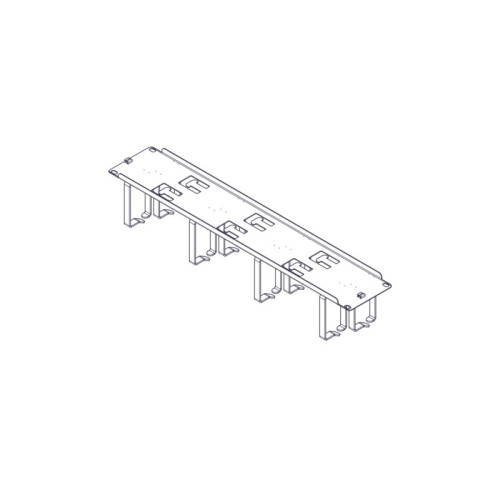 Horizontal Cable Organizer Uniprom Series, 2U, Steel Rings, 2 Rows