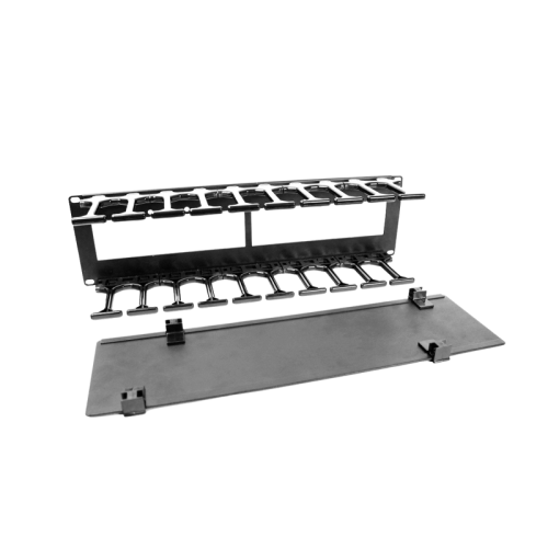 Горизонтальный кабельный органайзер с пластиковыми пальцами 19