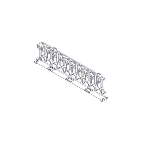 Horizontal cable organizer Systeme Electric, Excelente series, 1U, plastic fingers, with cover