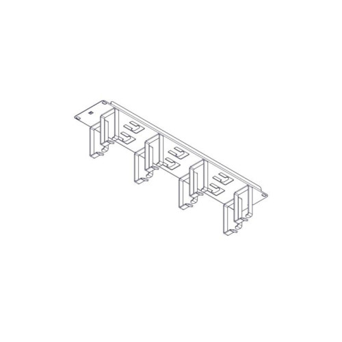 Horizontal Cable Organizer Uniprom Series, 2U, Steel Rings, 2 Rows
