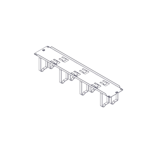 Horizontal Cable Organizer Uniprom Series, 2U, Steel Rings, 2 Rows