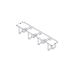 Horizontal Cable Organizer Uniprom Series, 2U, Steel Rings, 2 Rows