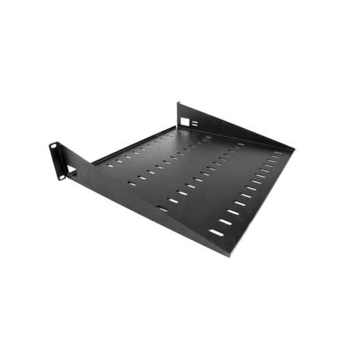 Полка перфорированная консольная 2U, глубина 400 мм, цвет черный