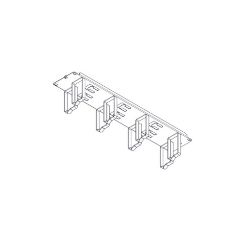 Horizontal Cable Organizer Uniprom Series, 2U, Steel Rings, 2 Rows